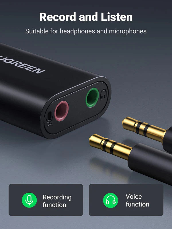 Ugreen USB to 3.5mm Headphone Audio Adapter - 30724 Ugreen USB to 3.5mm Headphone Audio Adapter - 30724